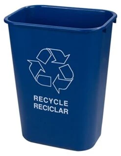 Carlisle FoodService Products 342913REC14 Plastic Recycle Deskside Wastebasket, 13 Quart, Blue -Brabantia Shop 41tIWmxR02L