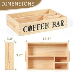 UTSAULT Coffee Station Organizer, Wood Coffee Bar Organizer Coffee Station Organizer For Countertop, Farmhouse Coffee Bar Accessories K Cup Organizer With Handle -Brabantia Shop 41tuWs1Ns3L