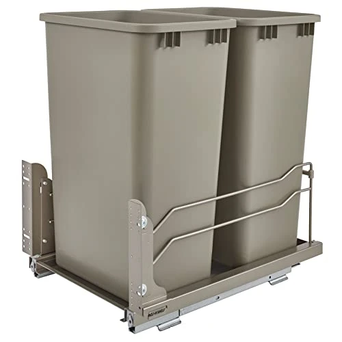 Rev-A-Shelf 53WC-2150SCDM-217 Double 50 Quart Undermount Kitchen Cabinet Pullout Waste Container Trash Bins With Soft Close, Silver 7 Rev-A-Shelf 53WC-2150SCDM-217 Double 50 Quart Undermount Kitchen Cabinet Pullout Waste Container Trash Bins With Soft Close, Silver - Image 7
