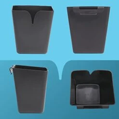 Hanging Cup Holder 6-Pack Little Hanging Bucket For Utility Rolling Cart Shelves Storage Basket For Kitchen Bathroom Desktop Small Organizer For Make UP Brush Pencil Tool (Black)