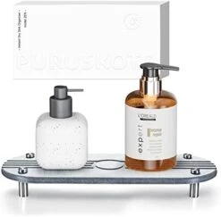PURUSKOTO Large Fast Drying Sink Tray,Natural Diatomite Material,Instant Dry Sink Organizer,Stone Sink Caddy, Bathroom Counter Organizer,Modern Home Design,Suitable For Bathroom & Kitchen -Brabantia Shop 41uSM47wlmL. AC