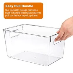 6 Pack Clear Plastic Storage Bins, Kitchen Organization Cabinet Fridge Organizer, Pantry Organization And Storage Bins -Brabantia Shop 41ujYv63ekL