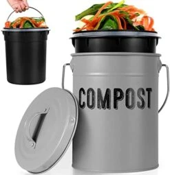 Durmmur Compost Bin Kitchen Counter, Indoor Compost Bin, Includes Inner Bucket With Sealed Ring Compost Pail, Countertop Compost Bin With Lid, Compost Bucket Compost Container, 1.0 Gallon -Brabantia Shop 41uogZZopwL. AC