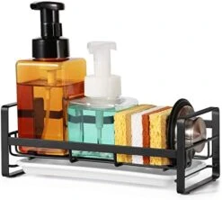 Large Sponge Holder For Kitchen Sink, 304 Stainless Steel Sink Caddy Organizer With Removable Drip Tray, Kitchen Countertop Dish Soap Holder, Not Include Soap Dispenser, Black -Brabantia Shop 41uugJgRMlL. AC