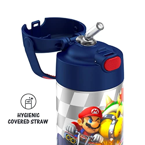 THERMOS FUNTAINER 12 Ounce Stainless Steel Vacuum Insulated Kids Straw Bottle, Super Mario Brothers 3 THERMOS FUNTAINER 12 Ounce Stainless Steel Vacuum Insulated Kids Straw Bottle, Super Mario Brothers - Image 3