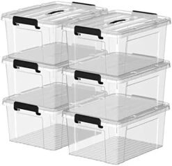 Cetomo 37Qt*6 Plastic Storage Bins, Storage Box, 6 Pack, Tote Organizing Container With Durable Lids And Secure Latching Buckles, Stackable And Nestable, Clear With Black Buckle -Brabantia Shop 41vTNk5RYUL. AC