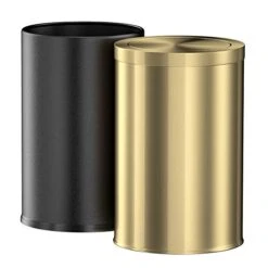 LEASYLIFE Stainless Steel Trash Can,Bathroom Trash Can With Lid，Small Trash Can With Flipping Lid, 2.4gallon,Garbage Cans For Kitchen，Living Room. Metallic Gold (Singer) -Brabantia Shop 41vfn7nVYmL