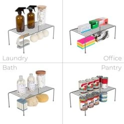 Smart Design Cabinet Storage Shelf Rack - Large (8.5 X 16 Inch) - Steel Metal Wire - Cupboard, Plate, Dish, Counter & Pantry Organizer Organization - Kitchen [Charcoal Gray] -Brabantia Shop 41vvap1owEL