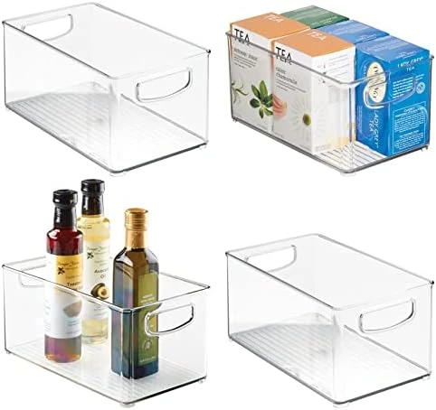 Plastic Storage Organizer Container Bin For Kitchen Organization In Pantry, Cabinet, Countertop Fridge, Refrigerator, And Freezer - Hold Food, Drink, Or Snacks, Ligne Collection, 4 Pack, Clear 11 Plastic Storage Organizer Container Bin For Kitchen Organization In Pantry, Cabinet, Countertop Fridge, Refrigerator, And Freezer - Hold Food, Drink, Or Snacks, Ligne Collection, 4 Pack, Clear - Image 11