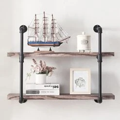 Homissue 31.5-Inch Industrial Pipe Shelf, 3-Shelf Metal Bookcases Furniture, Retro Brown -Brabantia Shop 41wvkR1HuoL. AC