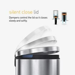 Simplehuman 30 Liter / 8 Gallon Round Step Trash Can, Brushed Stainless Steel,15.1 X 12.4 X 25.6 Inches -Brabantia Shop 41wx7HmYmDL