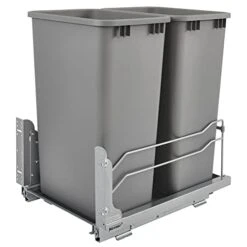 Rev-A-Shelf 53WC-2150SCDM-217 Double 50 Quart Undermount Kitchen Cabinet Pullout Waste Container Trash Bins With Soft Close, Silver 18 Rev-A-Shelf 53WC-2150SCDM-217 Double 50 Quart Undermount Kitchen Cabinet Pullout Waste Container Trash Bins With Soft Close, Silver -Brabantia Shop 41x0fx3UpEL 1