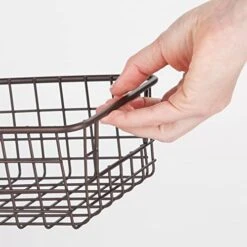 MDesign Shallow Metal Wire Basket For Storage Pantry - Kitchen Organization Basket With Handles - Bin Basket For Organizing Cabinets Or Countertop - Concerto Collection - 4 Pack - Bronze -Brabantia Shop 41xH0jwBMQL