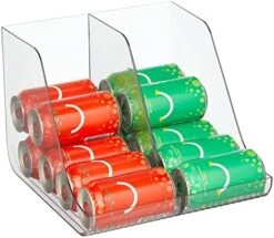 MDesign Small Plastic Water Bottle Stackable Storage Organization Bin With Open Front For Kitchen Refrigerator, Freezer, Pantry, Holds 12 Bottled Drinks/Beverages, Ligne Collection, Clear -Brabantia Shop 41yJla4SkqL. AC