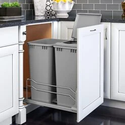 Rev-A-Shelf 53WC-2150SCDM-217 Double 50 Quart Undermount Kitchen Cabinet Pullout Waste Container Trash Bins With Soft Close, Silver 12 Rev-A-Shelf 53WC-2150SCDM-217 Double 50 Quart Undermount Kitchen Cabinet Pullout Waste Container Trash Bins With Soft Close, Silver -Brabantia Shop 41zyT2nkmGL