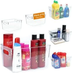 Plastic Storage Bins 11x8x6 Storage Container -Stackable Storage Bins -Home Organization Storage,Kitchen And Refrigerator Organizer Bins,Pantry Organizer Bin,BPA Free (Pack Of 8) -Brabantia Shop 41zzM 8Ir9L. AC