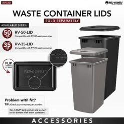 Rev-A-Shelf 4WCBM-2430DM-2 Double 30-Quart Maple Bottom Mount Kitchen Pullout Trash Can Waste Container With Soft Open & Close Slide System, Silver -Brabantia Shop 510Hgb8oWbL