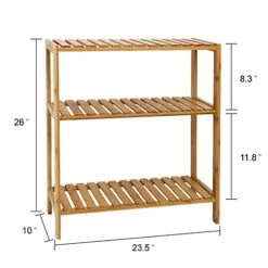 Bamboo Shelf Bathroom 3-Tier Storage Shelves Stand Rack Multifunctional Shelving For Bedroom Kitchen Living Room -Brabantia Shop 510MPkcnOPL