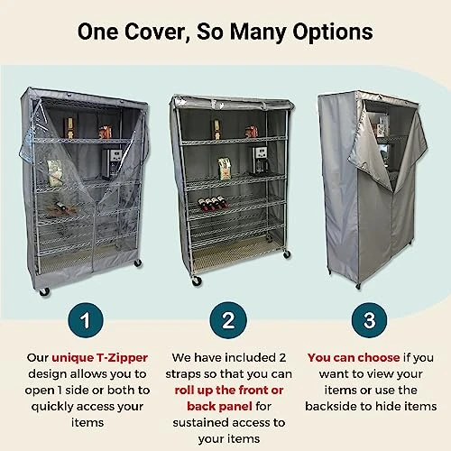 Storage Shelving Unit Cover, Fits Racks 48" Wx18 Dx72 H One Side See Through Panel (Cover Only) 3 Storage Shelving Unit Cover, Fits Racks 48" Wx18 Dx72 H One Side See Through Panel (Cover Only) - Image 3