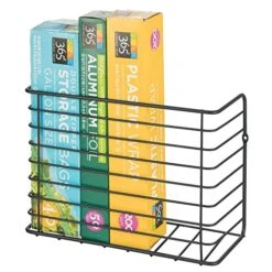 MDesign Farmhouse Metal Wire Wall & Cabinet Door Mount Kitchen Storage Organizer Basket Rack - Mount To Walls And Cabinet Doors In Kitchen, Pantry, And Under Sink - 2 Pack - Black -Brabantia Shop 512KfRGDWWL