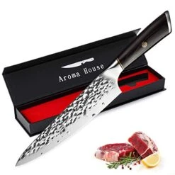 Damascus Chef Knife 7.5", Kitchen Gadgets, German HC Stainless Steel Cooking Knife With Pakkawood Handle, Premium Magnetic Gift Box,Great Gift Choice.