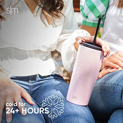 Simple Modern Insulated Tumbler With Lid And Straw | Iced Coffee Cup Reusable Stainless Steel Water Bottle Travel Mug | Gifts For Women Men Her Him | Classic Collection | 20oz | Sweet Taffy 4 Simple Modern Insulated Tumbler With Lid And Straw | Iced Coffee Cup Reusable Stainless Steel Water Bottle Travel Mug | Gifts For Women Men Her Him | Classic Collection | 20oz | Sweet Taffy - Image 4