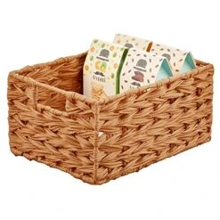 Woven Farmhouse Kitchen Pantry Food Storage Organizer Basket Bin Box - Container Organization For Cabinets, Cupboards, Shelves, Countertops, Store Potatoes, Onions, Fruit, 3 Pack, Camel Brown -Brabantia Shop 515DrFvSu1S