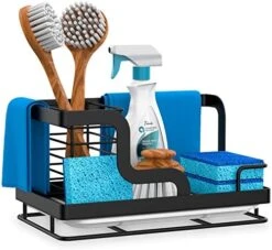 BSKSSK Sink Caddy, Kitchen Sink Organizer Sponge Holder, Dish Soap Scrubber Holder With Removable Drain Pan, Sink Brush Holder Kitchen Sink Stainless Steel For Sponge, Soap, Dishcloth, Scrubber-Black -Brabantia Shop 516cP6jGDAL. AC