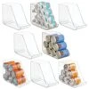 MDesign Plastic Kitchen Storage Organizer Container Bins For Pantry, Fridge, Freezer Organization - Holds Canned Food, Soup Can, Soda Water Bottle - Ligne Collection, 8 Pack - Clear