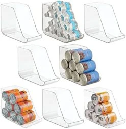 MDesign Plastic Kitchen Storage Organizer Container Bins For Pantry, Fridge, Freezer Organization - Holds Canned Food, Soup Can, Soda Water Bottle - Ligne Collection, 8 Pack - Clear -Brabantia Shop 517XEozQpHL. AC