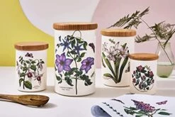 Portmeirion Botanic Garden Small Airtight Canister | 5.5 Inch Storage Container With Fuchsia Motif | Made In England From Fine Earthenware | Dishwasher Safe -Brabantia Shop 517mE24lQkL