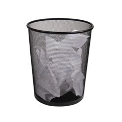 Mind Reader Garbage Waste Basket Recycling Bin Set, Round Metal Mesh, Black -Brabantia Shop 5185XvEKRL