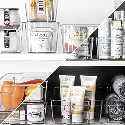 | Stackable Storage Bins, Medium - 4 Pack | The Stacker Collection | Clear Plastic Storage Bins | Organization And Storage Containers For Pantry & Fridge | Multi-Use Organizer Bins | BPA-Free 3 | Stackable Storage Bins, Medium - 4 Pack | The Stacker Collection | Clear Plastic Storage Bins | Organization And Storage Containers For Pantry & Fridge | Multi-Use Organizer Bins | BPA-Free - Image 3
