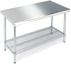 Seville Classics NSF Commercial Stainless Steel Top Work Table Island Utility Cart Prep Station, 78 For Restaurant, Kitchen, Warehouse, Garage, Hotel, Home, 55 Steel, 24" W X 20" D X 36" H -Brabantia Shop 518keQ1tKvL. AC