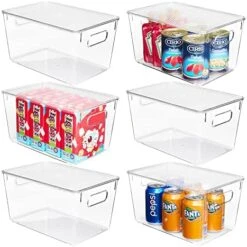 6 Pack Clear Stackable Storage Bins With Lids, Vtopmart Large Plastic Containers With Handle For Pantry Organization And Storage,Perfect For Kitchen, Fridge, Cabinet, Bathroom Organizer -Brabantia Shop 519SHyKMfcL. AC