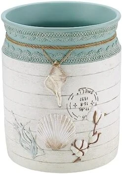 Avanti Linens - Waste Basket, Decorative Trash Can For Home Or Office, Farmhouse Chic Bathroom Accessories (Farmhouse Shell Collection) -Brabantia Shop 51APV901ZSL. AC