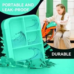 STAVOZE Bento Box, Bento Lunch Box For Kids, 1550ML Lunch Containers For Kids/Adults/Students, 6 Compartment LeakProof Adult Lunch Box With Utensils, Microwave/Dishwasher/Freezer Safe -Brabantia Shop 51ATt1nILVL