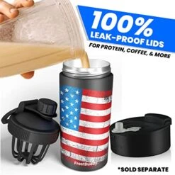 Frost Buddy Universal Can Cooler - Fits All - Stainless Steel Can Cooler For 12 Oz & 16 Oz Regular Or Slim Cans & Bottles - Stainless Steel (Camo Flag) -Brabantia Shop 51Atoati7iL