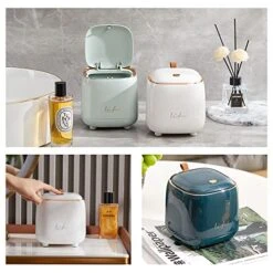 Mini Countertop Trash Can With 5 Rolls Of Trash Bags, Waste Can With Press Type Lid, 0.5 Gallon/1.5 Liter Wastebasket Trash Can Dispenser, Mini Bin For Bathroom Vanity,Coffee Table (White) -Brabantia Shop 51B6xyYAErL