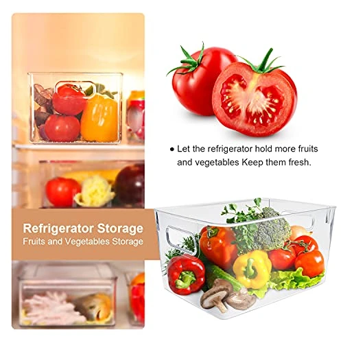 Vaisoz 2PCS Storage Organizer Bins, Pantry Organization And Storage, Refrigerator Fridge Organizer Bins With Built-In Handles For Freezer, Kitchen, Pantry, Cabinet (10.4 X 6.7 X 6 In) 3 Vaisoz 2PCS Storage Organizer Bins, Pantry Organization And Storage, Refrigerator Fridge Organizer Bins With Built-In Handles For Freezer, Kitchen, Pantry, Cabinet (10.4 X 6.7 X 6 In) - Image 3