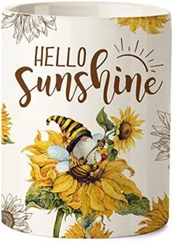 Rabbitable Sunflower Utensil Holder-Sunflower Kitchen Decor-Cooking Tools Sunflower Gnome Kitchen Gifts For Women-Modern Farmhouse Ceramic Utensil Crock With Non-slip Mat For Home Table Party Decor 13 Rabbitable Sunflower Utensil Holder-Sunflower Kitchen Decor-Cooking Tools Sunflower Gnome Kitchen Gifts For Women-Modern Farmhouse Ceramic Utensil Crock With Non-slip Mat For Home Table Party Decor -Brabantia Shop 51C2fJ9raL. AC