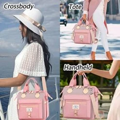 SunUnion Lunch Bag, Cute Insulated, Large Lunch Tote For Work, Leak Proof Lunch Box For Women, Lunch Purse, Cooler Bag With Side Pockets And Shoulder Strap For Picnic Office(Pink) -Brabantia Shop 51CBxkUwyfL