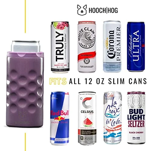 Hooch|Hog Slim Can Cooler – Insulated Stainless Steel Can Cooler For 12oz Slim Cans Including White Claw (Purple Glitter) 2 Hooch|Hog Slim Can Cooler – Insulated Stainless Steel Can Cooler For 12oz Slim Cans Including White Claw (Purple Glitter) - Image 2