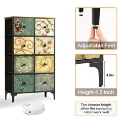 AOPSEN Tall Dressers For Bedroom With 8 Drawers, Storage Drawer Unit For Closet, Fabric Organizer Chest Of Drawers For Kids, Living Room, Nursery, Steel Frame, Wood Top -Brabantia Shop 51CUgMdiZcL