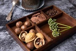 JIADEL Black Walnut Multi-Functional Distressed Vintage Wooden Storage Box, Desk Organizer Tray,5 Division,Jewelry Storage -Brabantia Shop 51CX2FI3PTL