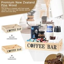 UTSAULT Coffee Station Organizer, Wood Coffee Bar Organizer Coffee Station Organizer For Countertop, Farmhouse Coffee Bar Accessories K Cup Organizer With Handle -Brabantia Shop 51CjcJp57qL