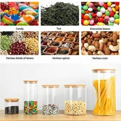 Food Storage Jar, 18.6 FL OZ (550 ML), [Thickened Version] 77L Glass Food Storage Jar With Airtight Seal Bamboo Lid - Modern Design Clear Food Storage Canister For Serving Tea, Coffee, Spice And More -Brabantia Shop 51CjqW2SvWL