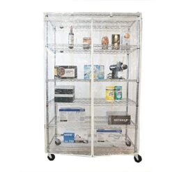 FORMOSA COVERS | Storage Shelving Unit Cover Crystal Clear See Through PVC - Keep Garage, Kitchen, Business, Outdoor Storage Neat And Clean - Fits Racks 48 W X18 D X 72 H Inches (Cover Only) -Brabantia Shop 51CklhmjmiL