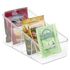 MDesign Large Plastic Food Packet Organizer Caddy, Fridge Or Freezer - Storage For Kitchen, Pantry, Cabinet, Countertop - Spice Pouches, Dressing Mixes, Hot Chocolate, Rice, Seasoning; 2 Pack - Clear -Brabantia Shop 51DPCl8rgVL