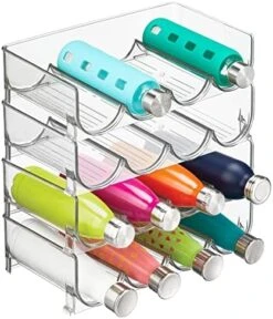 MDesign Plastic Free-Standing Stackable Bottle Storage Rack, For Kitchen Countertop, Fridge, Freezer; Organizer For Water Bottles, Sports Drinks; Ligne Collection, 2 Pack - Store 8 Bottles - Clear -Brabantia Shop 51EGsOn rRL. AC